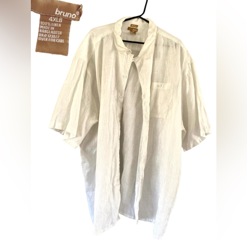 Bruno 100% Linen Men’s Button Down Shirt 4XLB